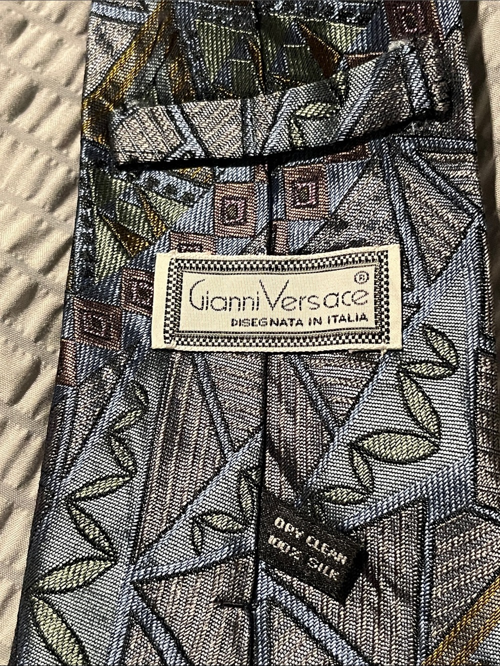 Gianni Versace 100% Silk Geometric Tie Made in Italy VTG